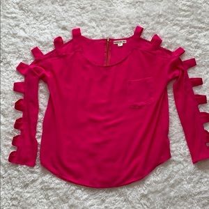 NWOT, pink, long sleeve, woman’s top size M